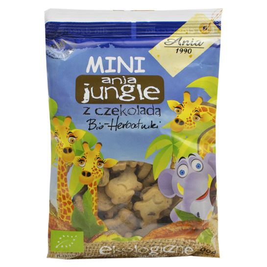 HERBATNIKI MINI JUNGLE Z CZEKOLADĄ 100 G BIO ANIA