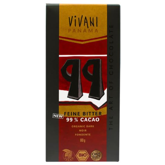 CZEKOLADA GORZKA 99% KAKAO BIO 80 G VIVANI