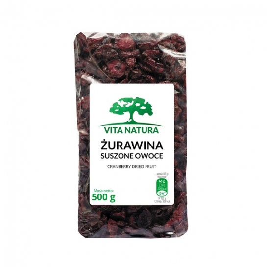 ŻURAWINA SUSZONE OWOCE 500G VITA NATURA