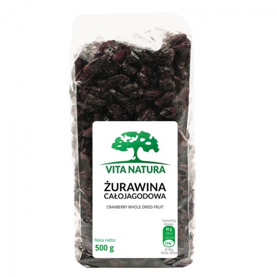 ŻURAWINA SUSZONA CAŁOJAGODOWA 500G VITA NATURA