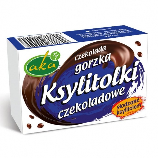 KSYLITOLKI DRAŻETKI CZEKOLADOWE GORZKIE 33G AKA