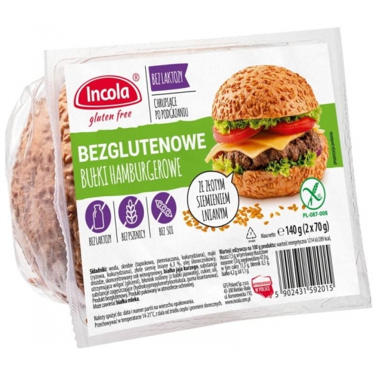 BUŁKI HAMBURGEROWE + SIEMIĘ LNIANE INCOLA 140G