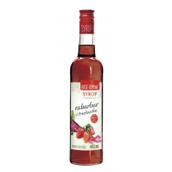 SYROP RABARBAR TRUSKAWKA NASZE DOMOWE 400ML PREMIUM ROSA