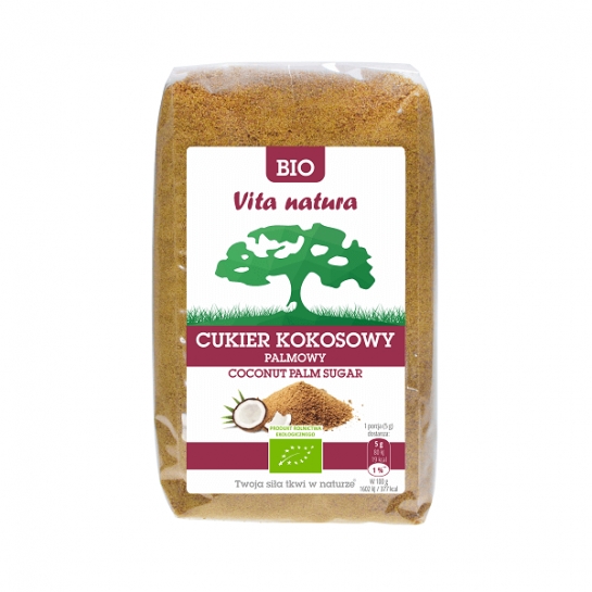 CUKIER KOKOSOWY PALMOWY BIO 500G VITA NATURA